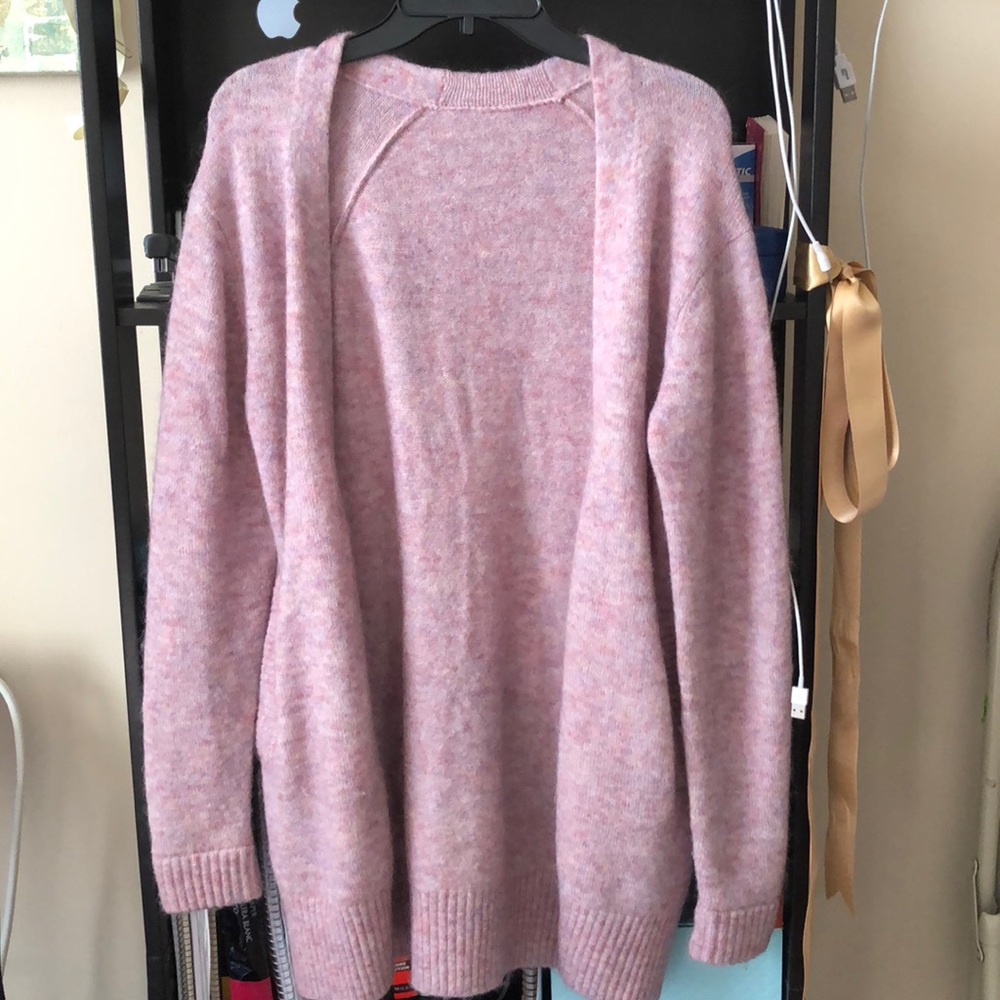 Women Cardigan open front pink purple